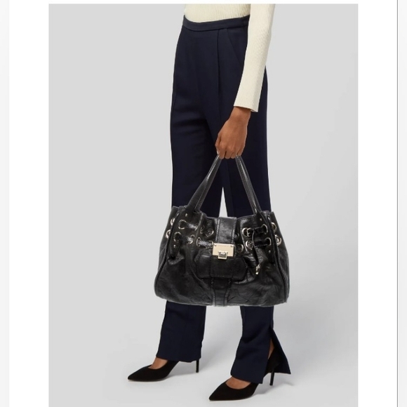 Jimmy Choo Shiny Black Shoulder Bag - Picture 5 of 7